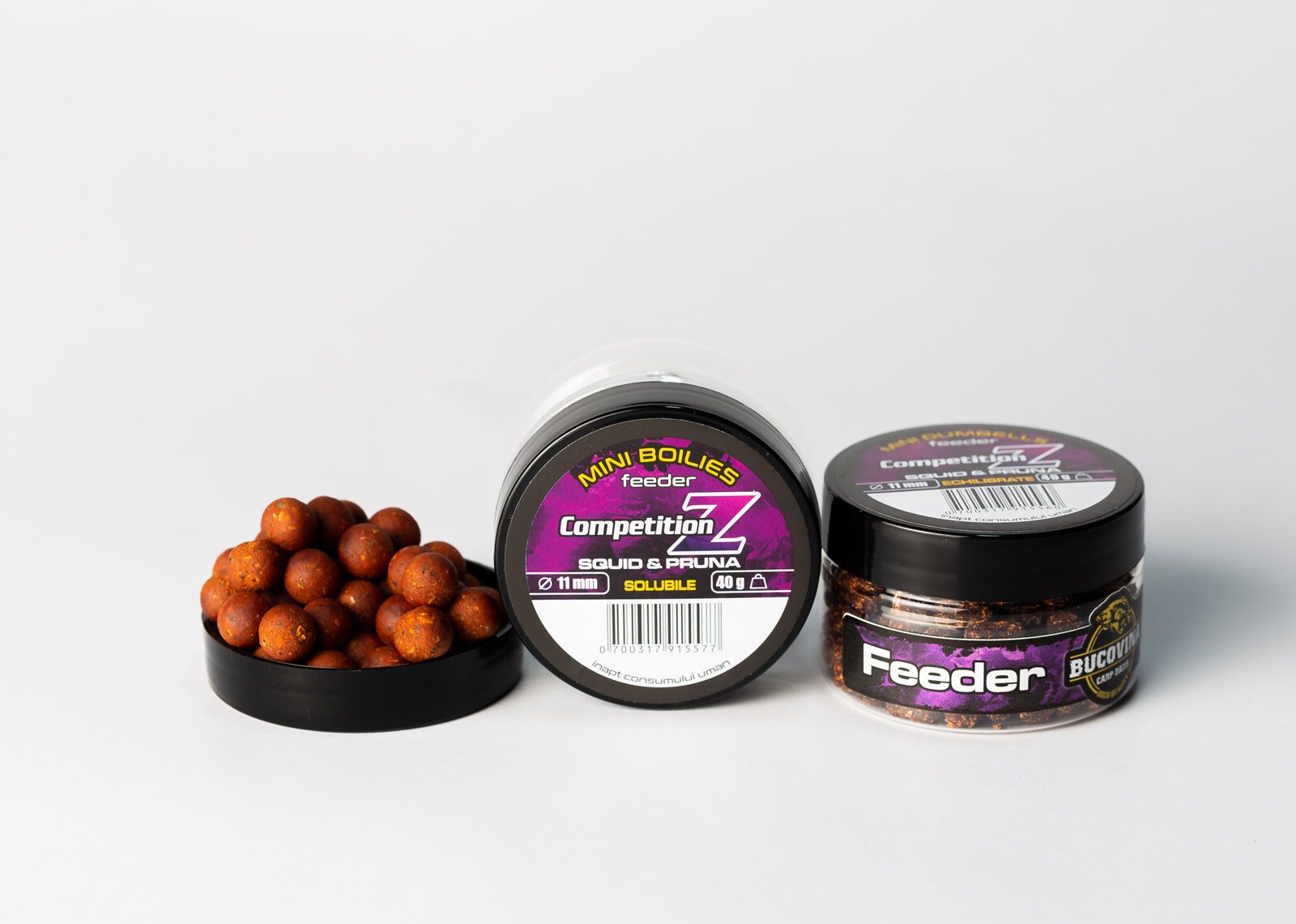 Mini boilies feeder Competition Z solubile 11mm - Bucovina Baits